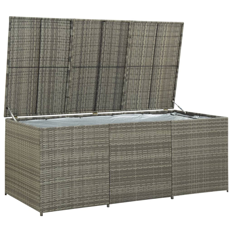 vidaXL Garden Storage Box Poly Rattan 180x90x70 cm Grey
