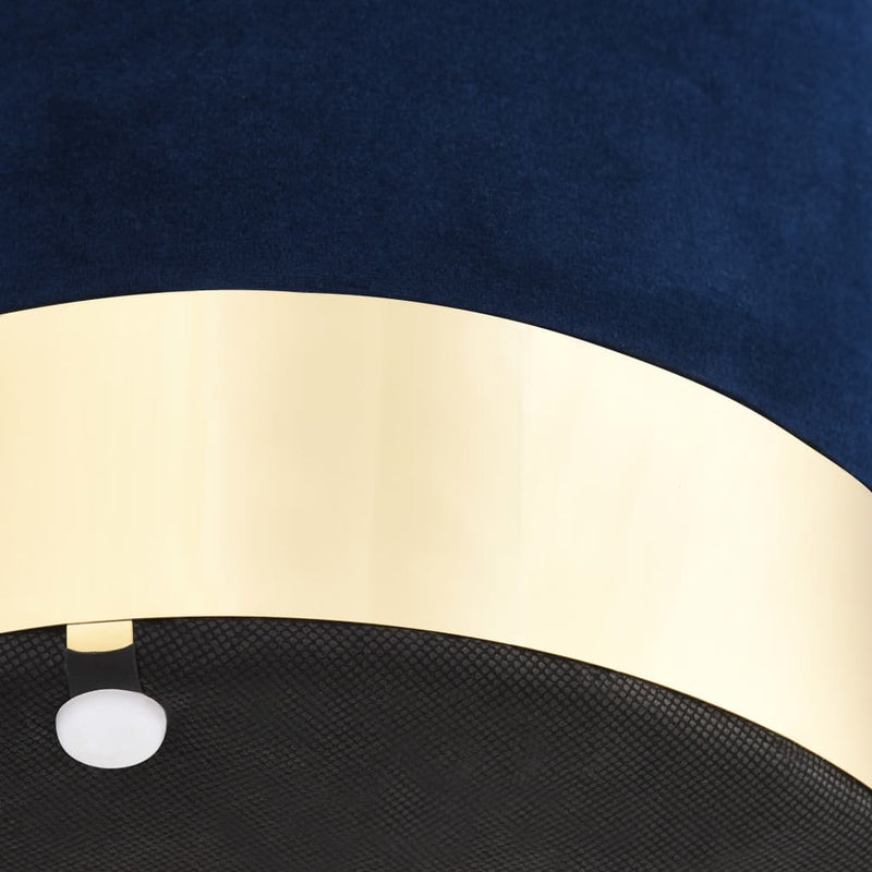 Stool Blue and Gold Velvet