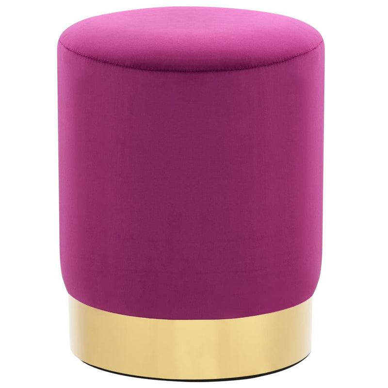 vidaXL Stool Purple and Gold Velvet 28 x 36 cm