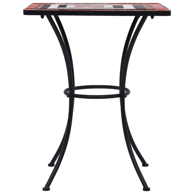 vidaXL Mosaic Bistro Table Terracotta and White 60 cm Ceramic
