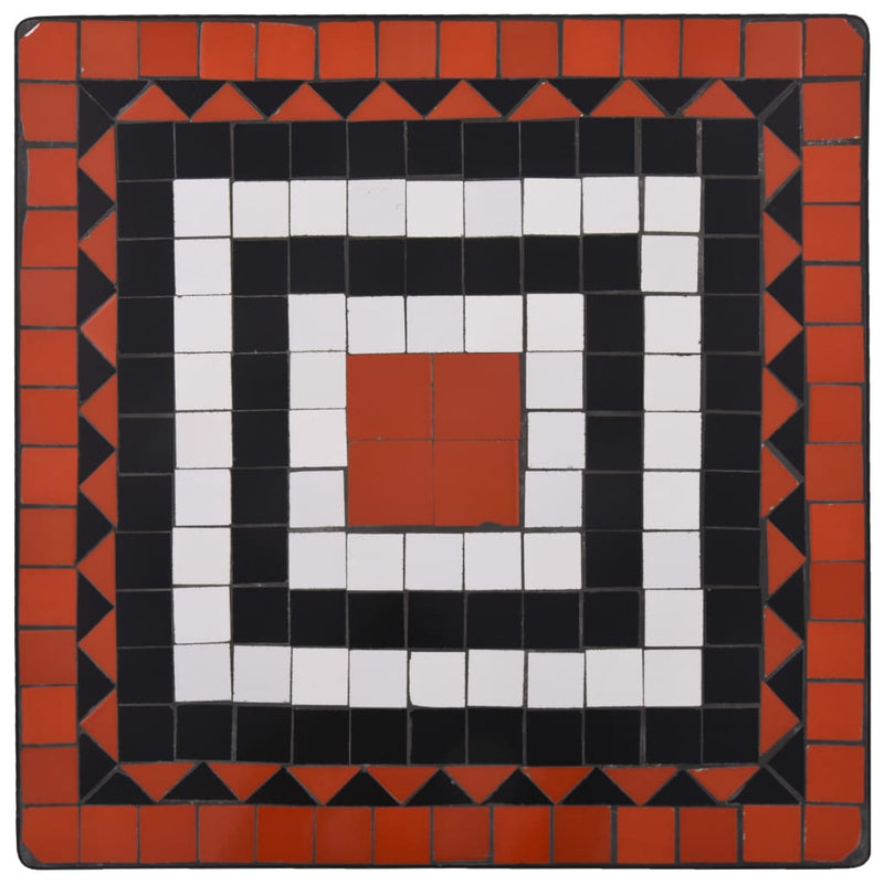 vidaXL Mosaic Bistro Table Terracotta and White 60 cm Ceramic