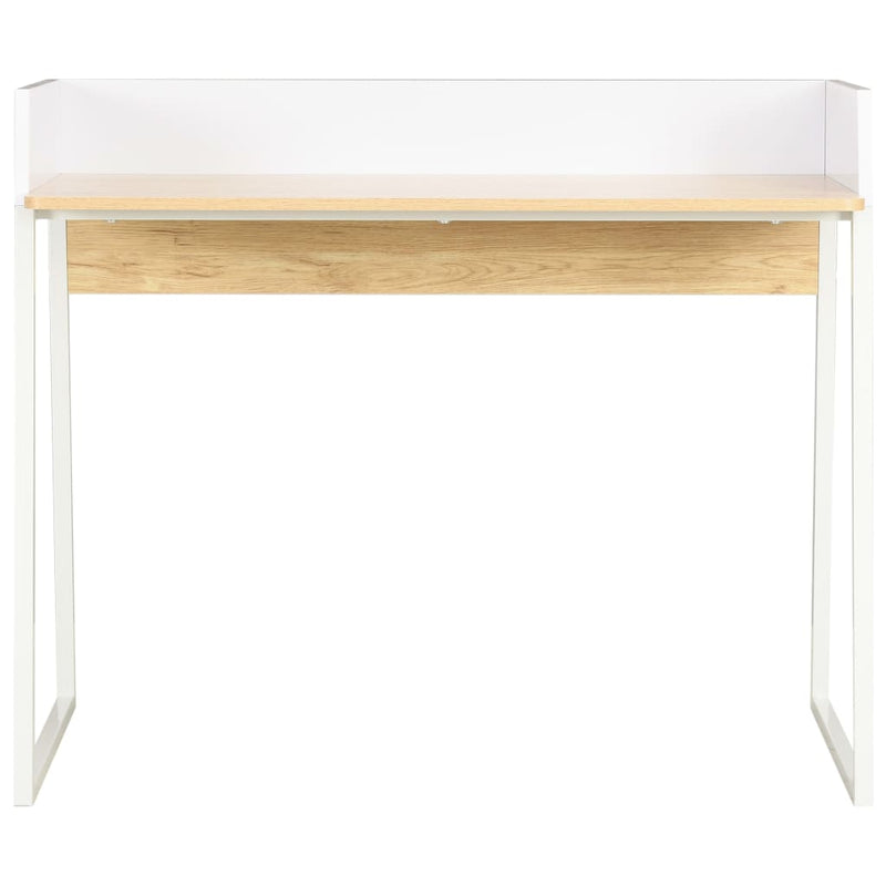 vidaXL Desk White and Oak 90x60x88 cm