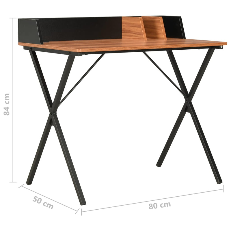 vidaXL Desk Black and Brown 80x50x84 cm
