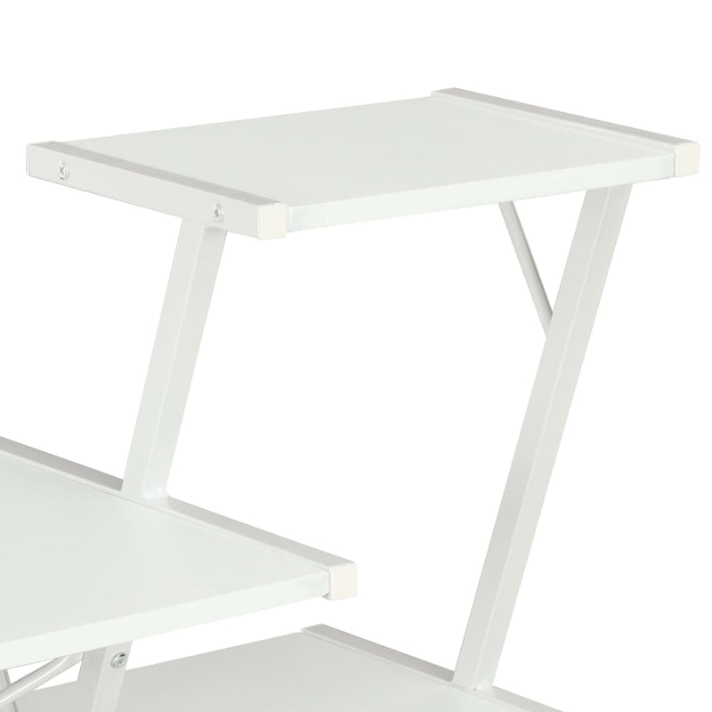 vidaXL Desk with Shelf White 116x50x93 cm