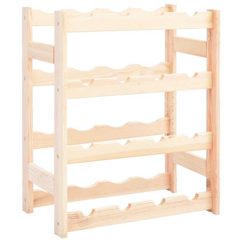 vidaXL Wine Rack for 16 Bottles Solid Wood Pine