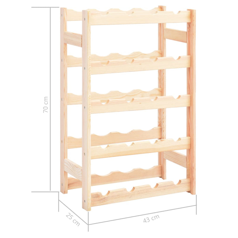 vidaXL Wine Rack for 20 Bottles Solid Wood Pine
