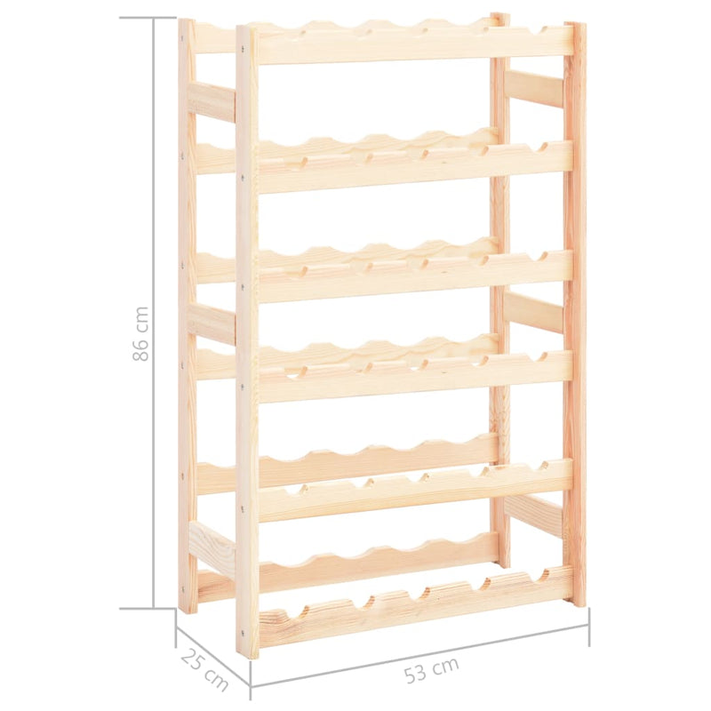 vidaXL Wine Rack for 30 Bottles Solid Wood Pine