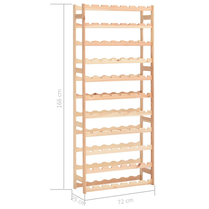 vidaXL Wine Rack for 77 Bottles Solid Wood Pine
