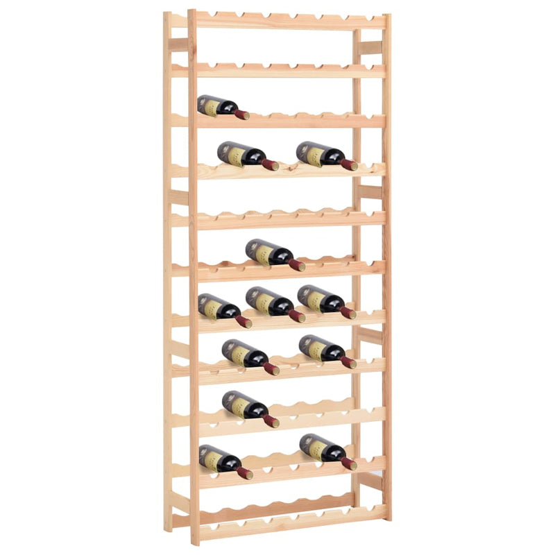 vidaXL Wine Rack for 77 Bottles Solid Wood Pine