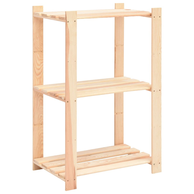 vidaXL 3-Tier Storage Rack 60x38x90 cm Solid Wood Pine 150 kg