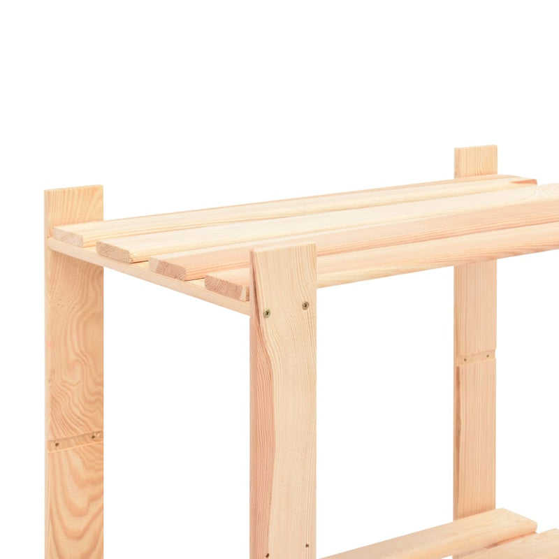 vidaXL 3-Tier Storage Rack 60x38x90 cm Solid Wood Pine 150 kg