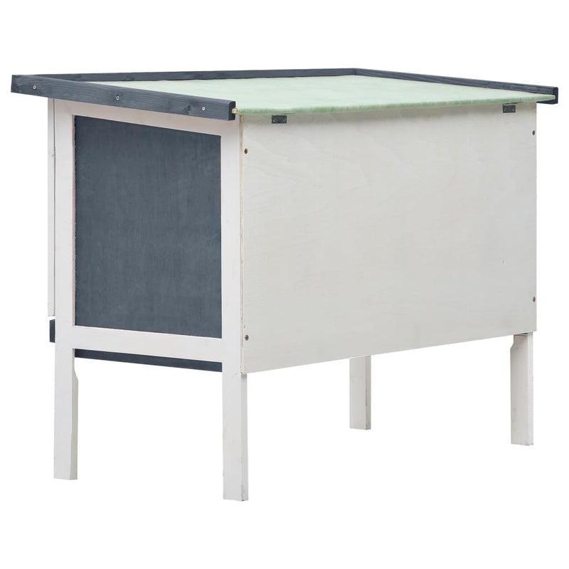 vidaXL Outdoor Rabbit Hutch 1 Layer Grey Wood