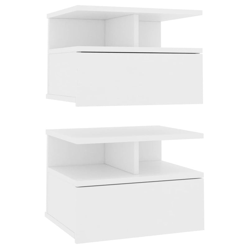 vidaXL Floating Nightstands 2 pcs White 40x31x27 cm Engineered Wood