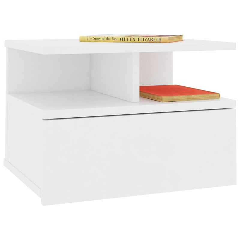 vidaXL Floating Nightstands 2 pcs White 40x31x27 cm Engineered Wood