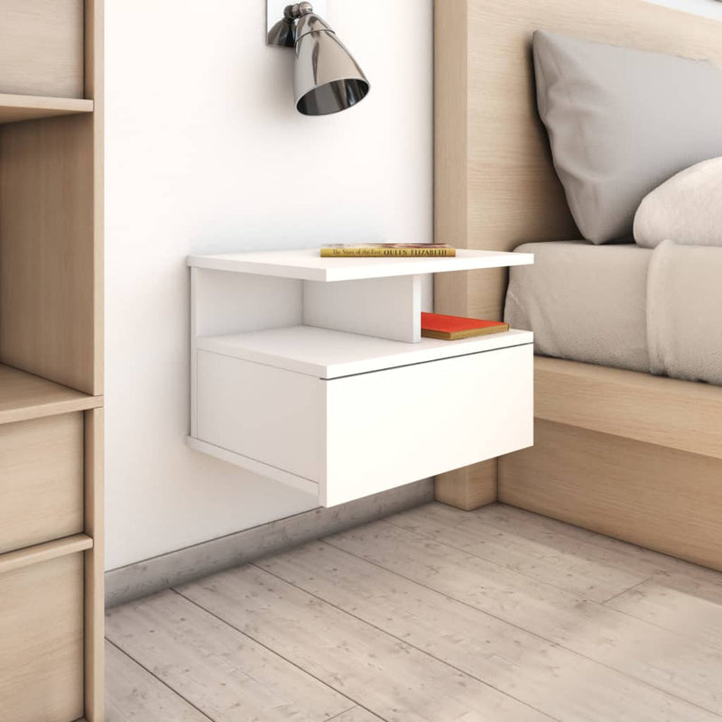 vidaXL Floating Nightstands 2 pcs White 40x31x27 cm Engineered Wood