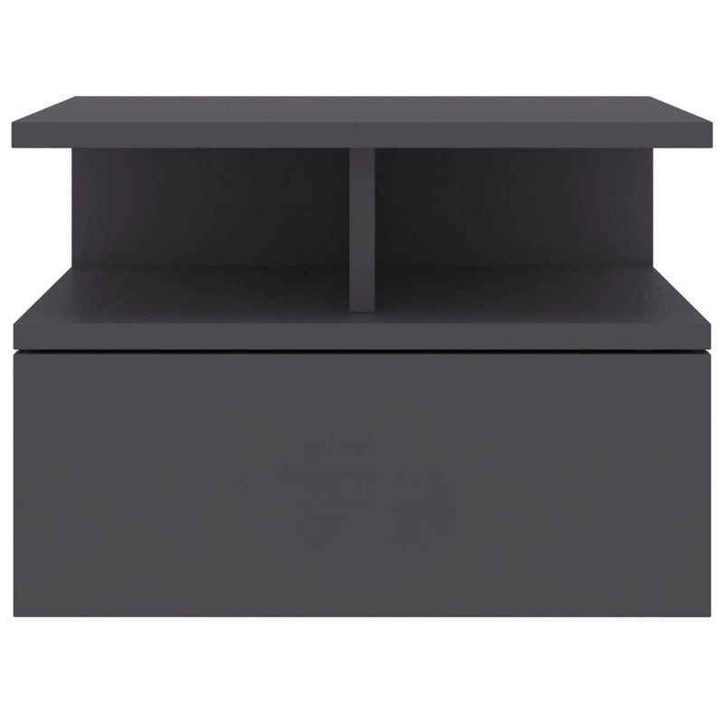vidaXL Floating Nightstands 2 pcs Grey 40x31x27 cm Engineered Wood