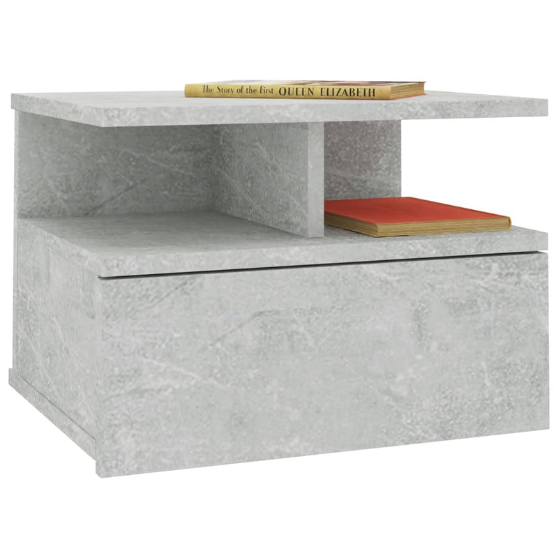 vidaXL Floating Nightstands 2 pcs Concrete Grey 40x31x27 cm Engineered Wood