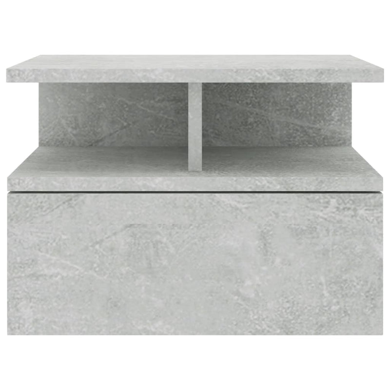 vidaXL Floating Nightstands 2 pcs Concrete Grey 40x31x27 cm Engineered Wood