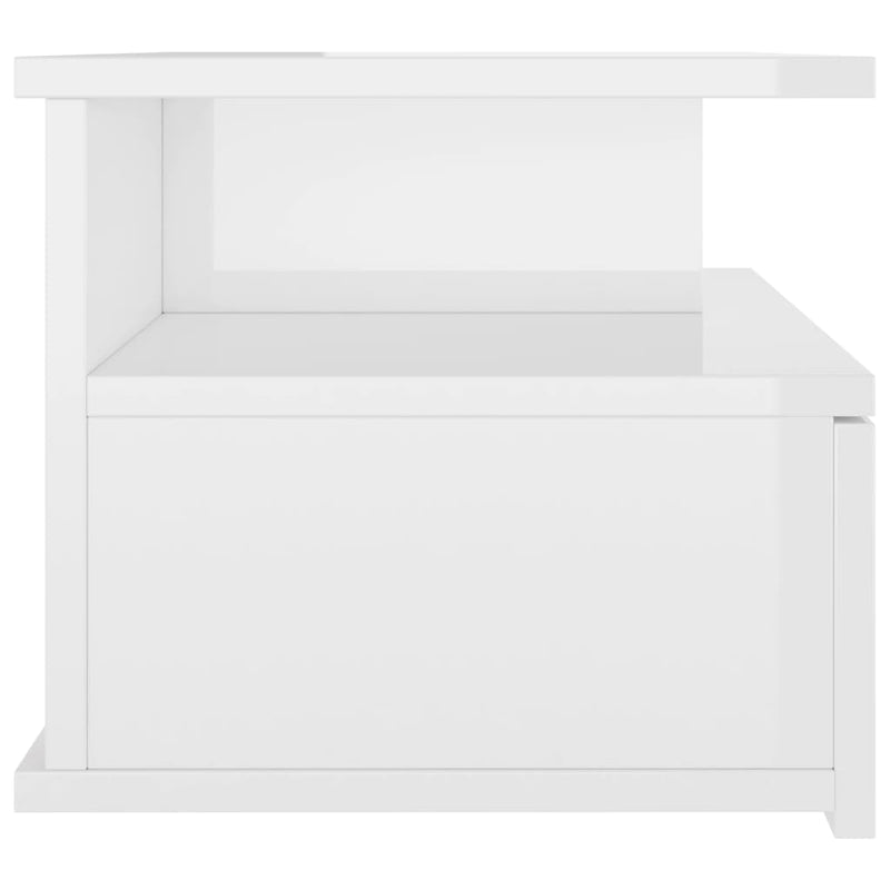 vidaXL Floating Nightstands 2 pcs High Gloss White 40x31x27 cm Engineered Wood