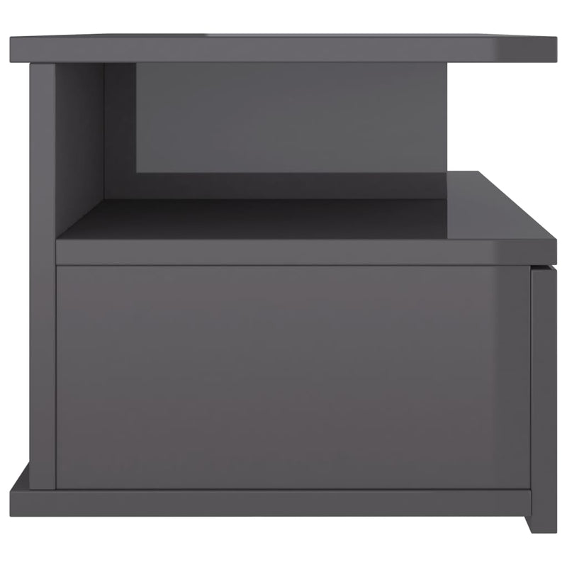 vidaXL Floating Nightstands 2 pcs High Gloss Grey 40x31x27 cm Engineered Wood