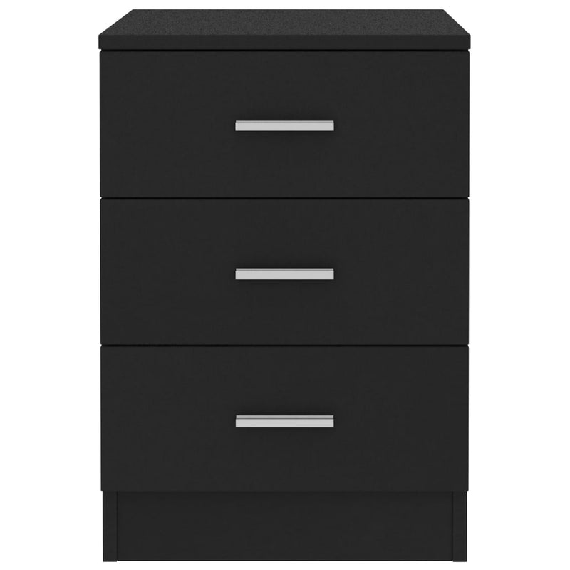 vidaXL Bedside Cabinet Black 38x35x56 cm Engineered Wood