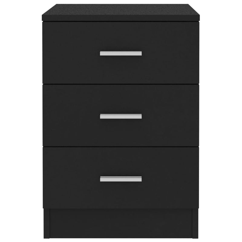 vidaXL Bedside Cabinets 2 pcs Black 38x35x56 cm Engineered Wood
