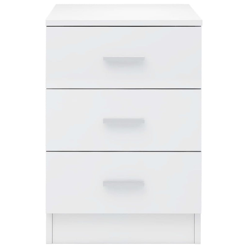 vidaXL Bedside Cabinets 2 pcs High Gloss White 38x35x56 cm Engineered Wood