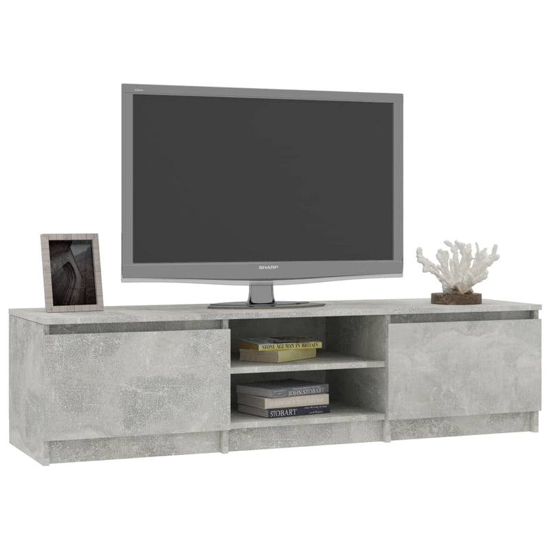 vidaXL TV Cabinet Concrete Grey 140x40x35.5 cm Engineered Wood