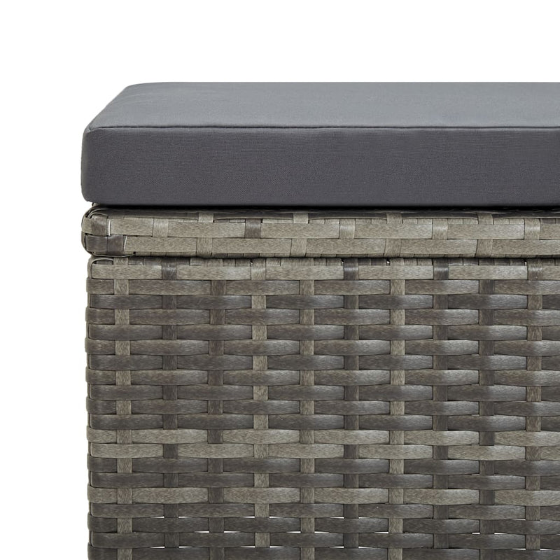 vidaXL 11 Piece Outdoor Dining Set with Cushions Poly Rattan Grey