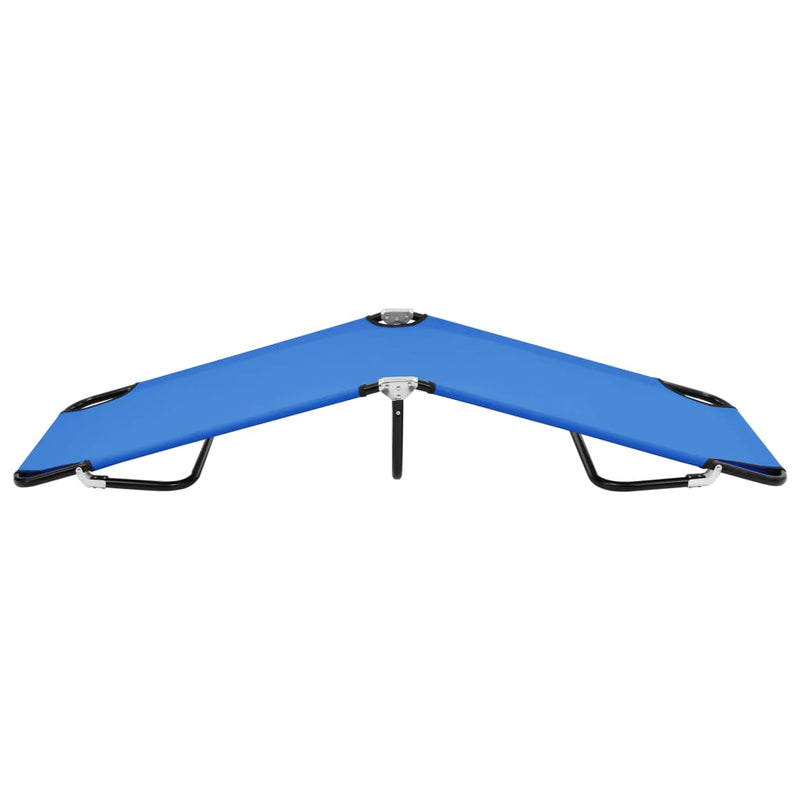 vidaXL Folding Sun Lounger Blue Steel