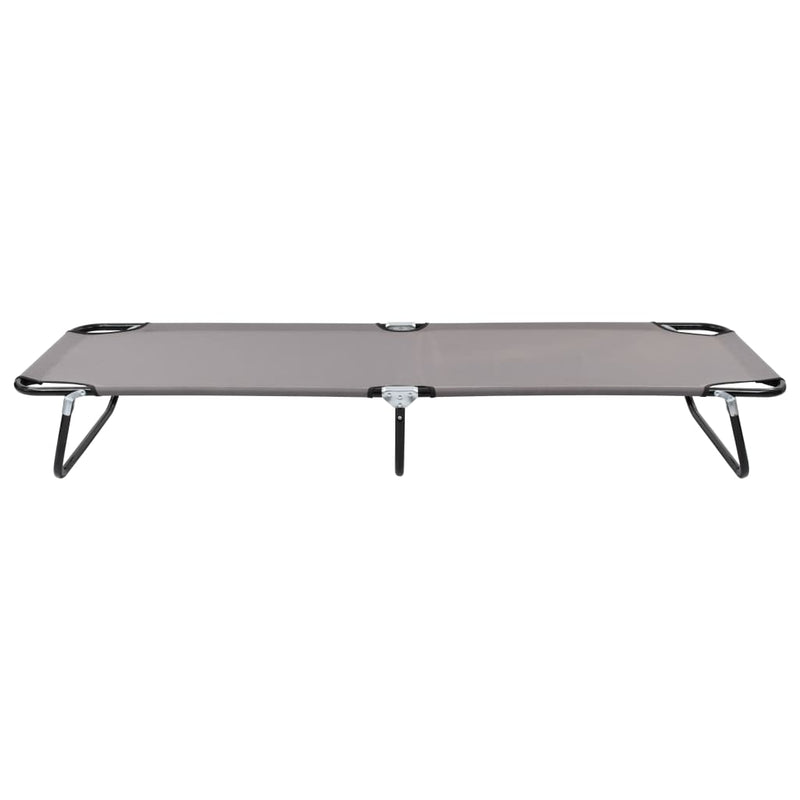vidaXL Folding Sun Lounger Grey Steel
