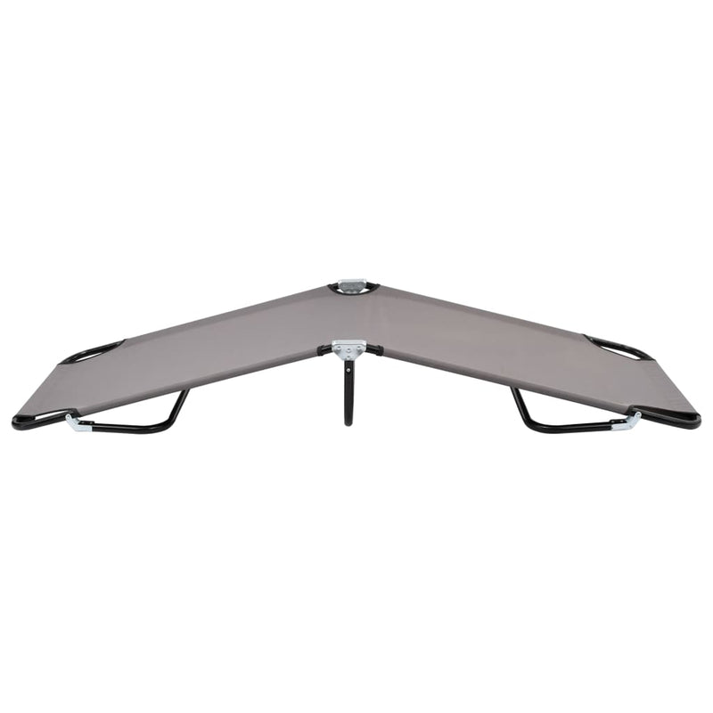 vidaXL Folding Sun Lounger Grey Steel
