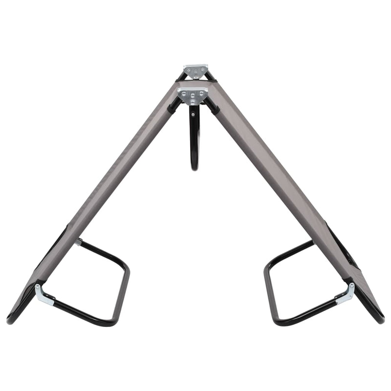 vidaXL Folding Sun Lounger Grey Steel