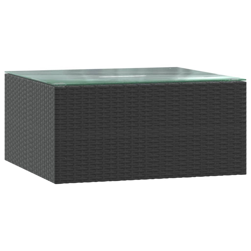 vidaXL 9 Piece Garden Lounge Set with Cushions Poly Rattan Black