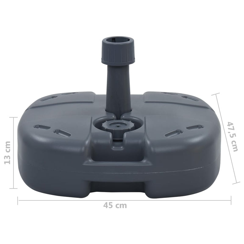 vidaXL Portable Umbrella Base Grey Sand / Water Filled