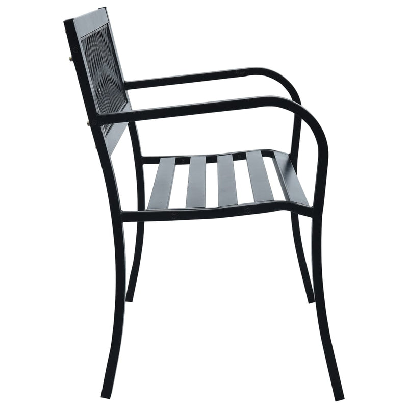 vidaXL Garden Bench 125 cm Black Steel