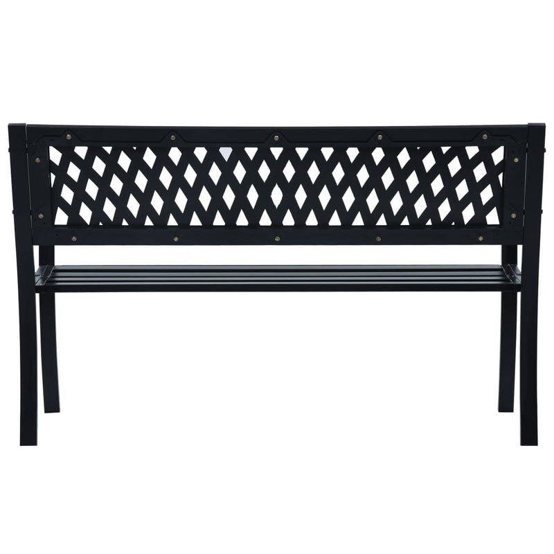 vidaXL Garden Bench 125 cm Black Steel