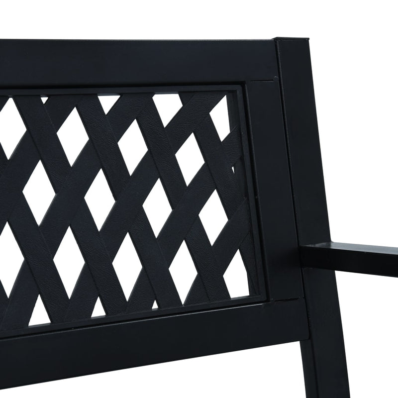 vidaXL Garden Bench 125 cm Black Steel