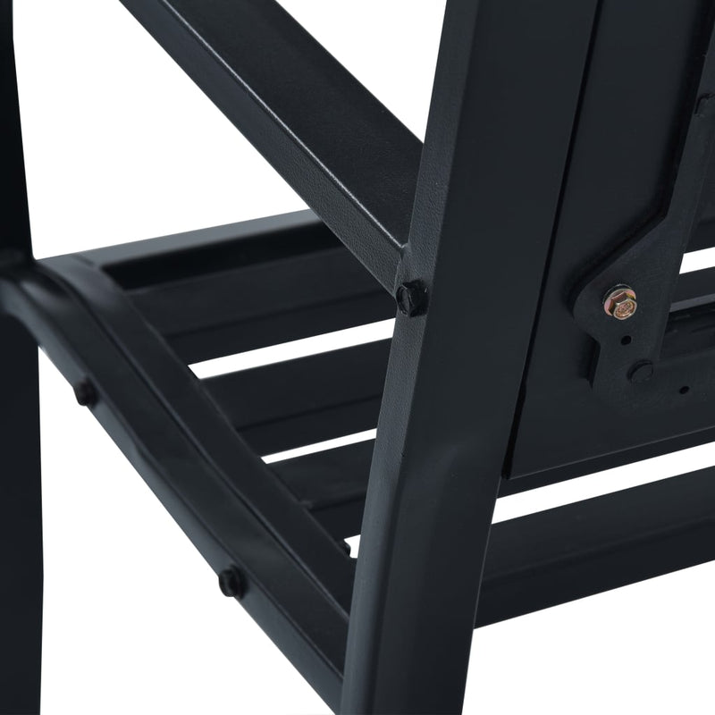vidaXL Garden Bench 125 cm Black Steel
