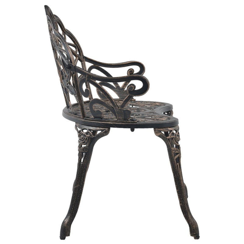 vidaXL Bistro Bench 100cm Bronze Cast Aluminium