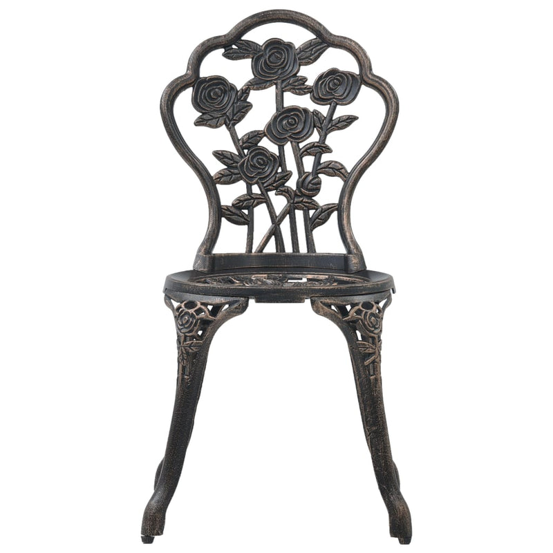 vidaXL Bistro Chairs 2 pcs Bronze Cast Aluminium
