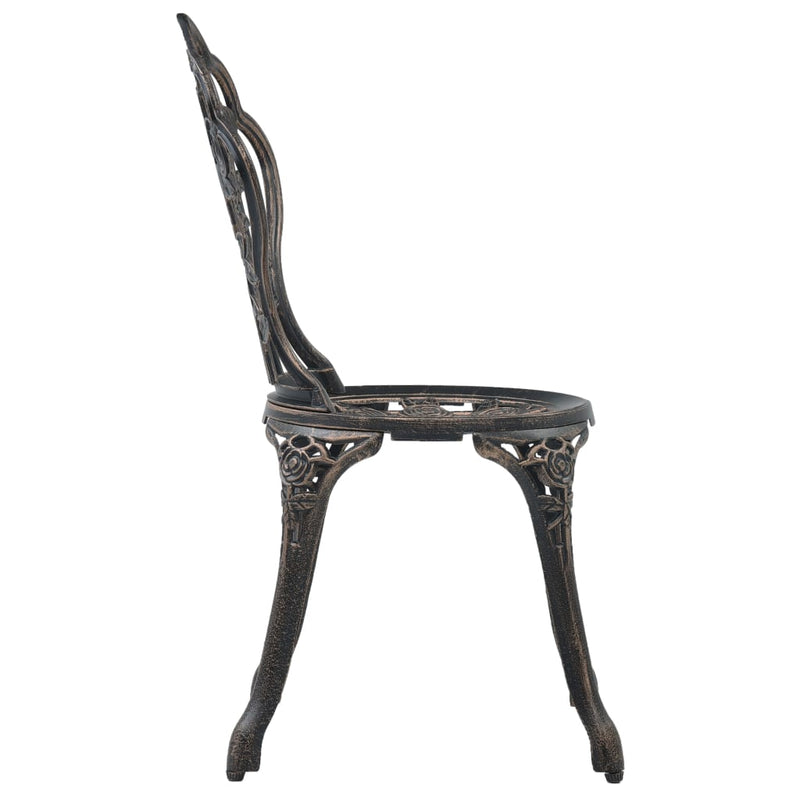 vidaXL Bistro Chairs 2 pcs Bronze Cast Aluminium