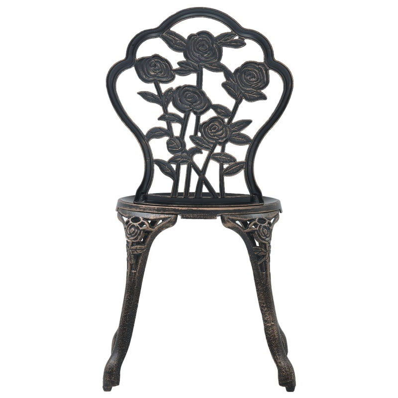 vidaXL Bistro Chairs 2 pcs Bronze Cast Aluminium