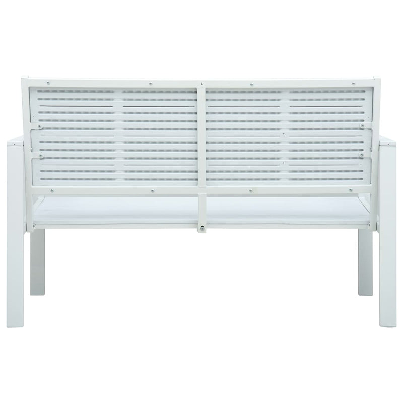 vidaXL Garden Bench 120 cm HDPE White Wood Look