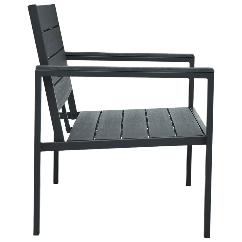 vidaXL Garden Bench 120 cm HDPE Grey Wood Look