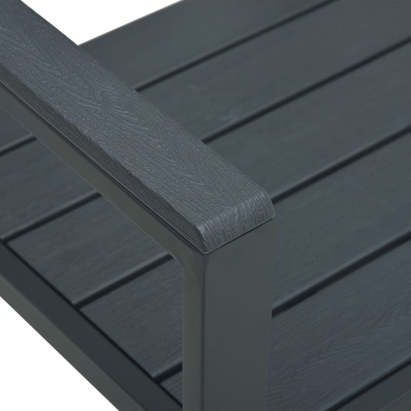 vidaXL Garden Bench 120 cm HDPE Grey Wood Look