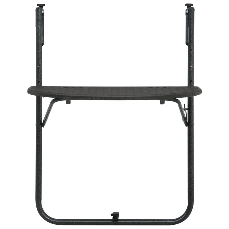 vidaXL Hanging Balcony Table Brown 60x64x83.5 cm Plastic Rattan Look