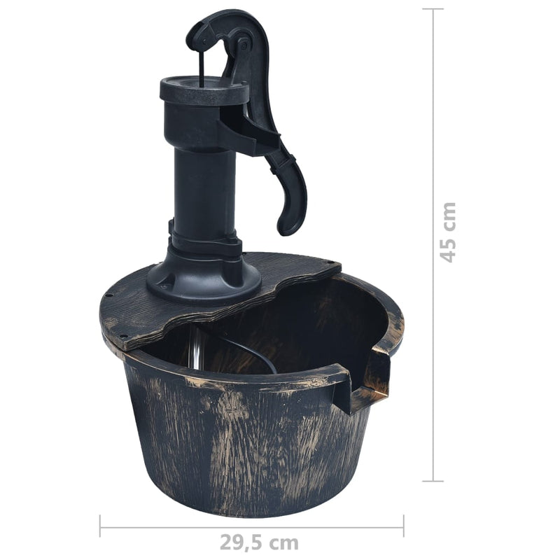 vidaXL Garden Water Fountain Barrel with Pump