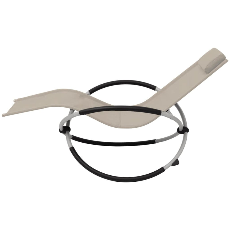 vidaXL Outdoor Geometrical Sun Lounger Steel Cream