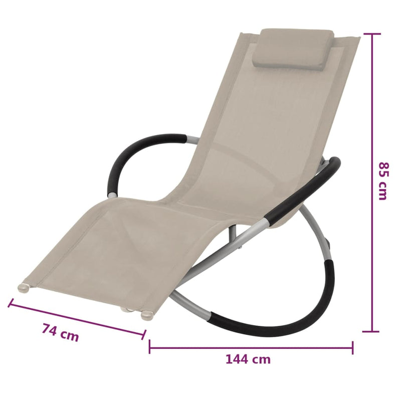 vidaXL Outdoor Geometrical Sun Lounger Steel Cream
